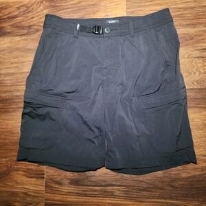 REI Co-op Sahara Black Cargo Hiking Shorts Womens 8 Relaxed Fit Integrated Belt